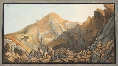 View of the Crater, or inside of the Cone of the little mountain, Plate XIV, from 
